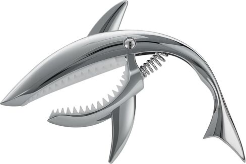 shark Capo， Suitable for acoustic guitar, electric guitar, classical guitar, with 3 picks, 1 pick bag, 1 velvet bag, zinc alloy material capo (Wood color) in Saudi Arabia