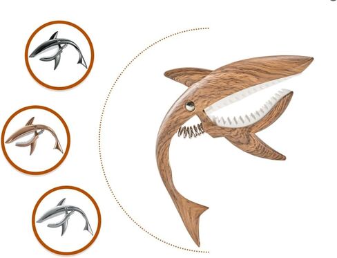 shark Capo， Suitable for acoustic guitar, electric guitar, classical guitar, with 3 picks, 1 pick bag, 1 velvet bag, zinc alloy material capo (Wood color) in Saudi Arabia
