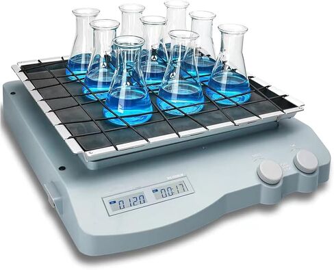 Digital Lab Orbital Shaker, 70-400RPM Mixer with Stretchable Rope Slot, 3kg Capacity, Circular Motion, 1min-19h59min Timer for Erlenmeyer Flasks & Petri Dishes in Saudi Arabia