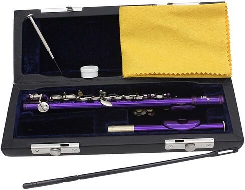 C Key Piccolo Lightweight Easy to Play Woodwind Instrument 16 Hole Flute for Stage Performance Practice Classroom Beginner, Silver in Saudi Arabia