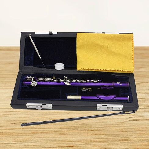 C Key Piccolo Lightweight Easy to Play Woodwind Instrument 16 Hole Flute for Stage Performance Practice Classroom Beginner, Silver in Saudi Arabia