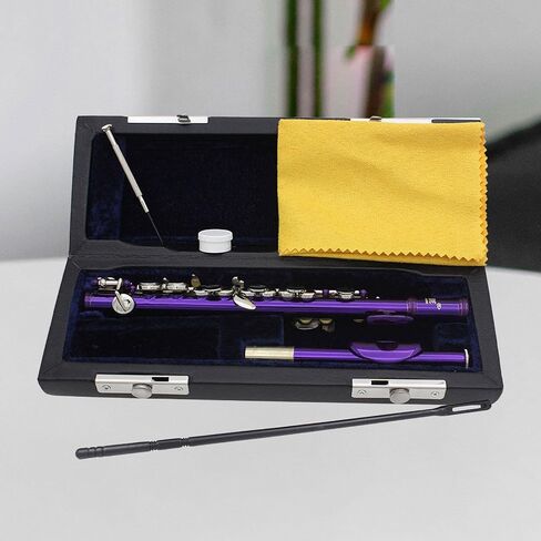 C Key Piccolo Lightweight Easy to Play Woodwind Instrument 16 Hole Flute for Stage Performance Practice Classroom Beginner, Silver in Saudi Arabia