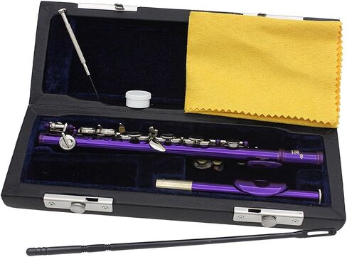 C Key Piccolo Lightweight Easy to Play Woodwind Instrument 16 Hole Flute for Stage Performance Practice Classroom Beginner, Silver in Saudi Arabia