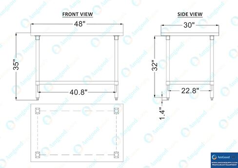 AMGOOD 30 "× 48" طاولة عمل خشبية من خشب القيقب مع سعة قابلة للتعديل in Saudi Arabia