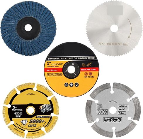 5pcs 75mm قطع القرص طحن العجلة المعدنية النجارة الحجر الحجر القطع مطحنة مطحنة in Saudi Arabia