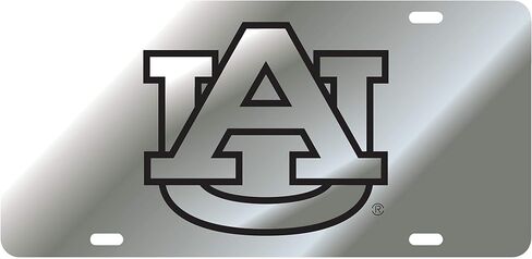 Auburn Tigers Silver Mirrored Auto License Plate Tag in Saudi Arabia