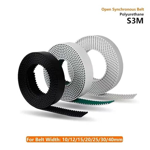 S3M PU حزام مفتوح ثلاثة ألوان عرض: 10/15/20/25/30/40 ملم حزام نقل البولي يوريثان لتوقيت ل 3DPRINTERS وما إلى ذلك (4Meter ، Green_30mm) in Kuwait