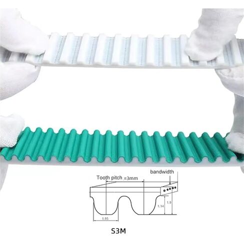 S3M PU حزام مفتوح ثلاثة ألوان عرض: 10/15/20/25/30/40 ملم حزام نقل البولي يوريثان لتوقيت ل 3DPRINTERS وما إلى ذلك (4Meter ، Green_30mm) in Kuwait