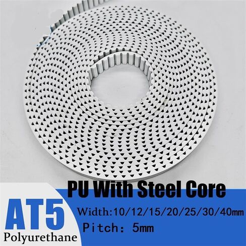 1pcs AT5 PU مع CORE الصلب المتزامن المضاد للملابس يعزز عرض الحزام المفتوح 10/12/15/16/20/22/30/40 مم حزام توقيت أبيض (20 م ، 20 م) in Saudi Arabia