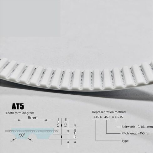 1pcs AT5 PU مع CORE الصلب المتزامن المضاد للملابس يعزز عرض الحزام المفتوح 10/12/15/16/20/22/30/40 مم حزام توقيت أبيض (20 م ، 20 م) in Saudi Arabia