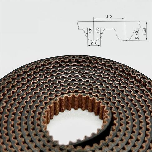 2GT Open Timing GT2 Belt Width 5/6/9/10/15mm Dust Resistant Dustproof Synchronous Anti-wear Reinforce Open Belt(5M,6mm) in Saudi Arabia