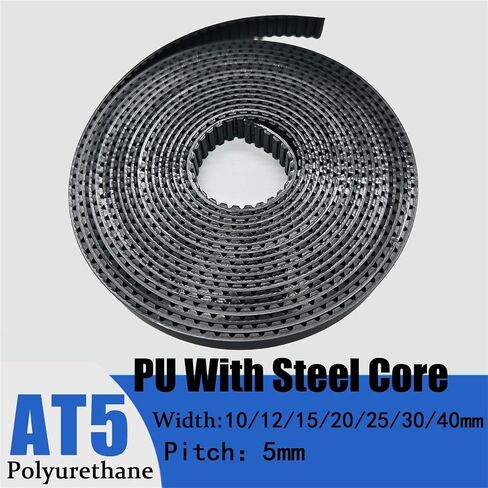 1pcs AT5 PU with Steel Core Synchronous Belt Anti-wear Reinforce Width10/12/15/16/20/25/30/40mm Black Timing Belt(30M,40mm) in Kuwait