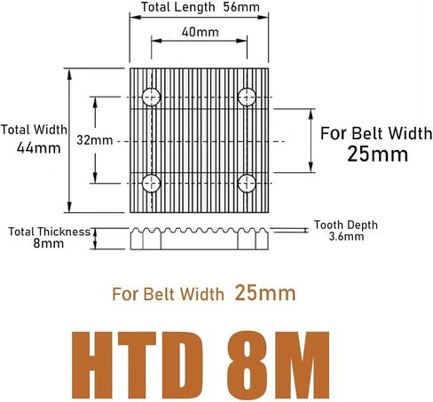 8M HTD 1pc Toothed Plate 8M-HTD Belt Width 15/20/25/30/40/50mm Aluminum Alloy Connecting Plate Buckle Plate(25mm) in Saudi Arabia