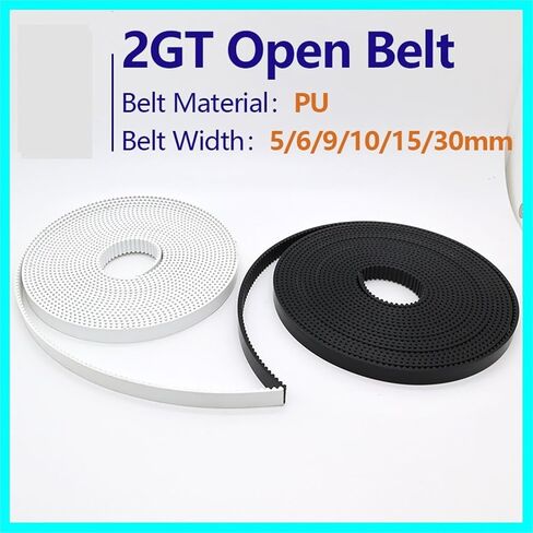 2GT BELT PU مع عرض GT2 CORE الصلب 5 6 9 10 15 30 مم من الصلب البولي يوريثان PU 2M (20 مترًا ، PU-WHITE_6MM) in Saudi Arabia