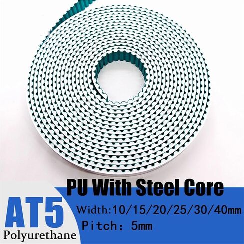 AT5 PU مع الحزام الأساسي المتزامن المضاد للملابس عرض 10/15/16/20/25/30/40 مم حزام توقيت أخضر (20 م ، 15 مم) in Kuwait