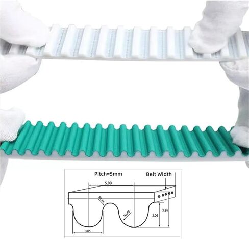 Synchronous Belt HTD 5M PU Open Belt Width: 10mm /15mm/20mm/25mm/30mm/40mmTiming Polyurethane Transmission Belt for 3DPrinters ﻿(5meter,Green_15MM) in Saudi Arabia