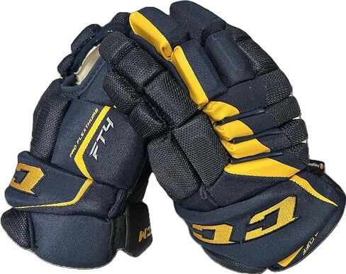 C C M ​​HG FT4 Junior Hockey Gloves-Navy/Gold-Size 10 in Saudi Arabia