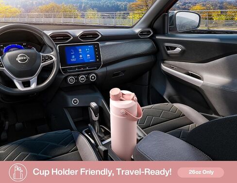 26 oz Insulated Water Bottle with 2-in-1 Straw and Spout Lid, Keep Cold 24H, Leak-Proof, Fits in Car Cup Holder, Stainless Steel Water Bottle for Sports, Travel, and School (Cotton Candy) in Saudi Arabia