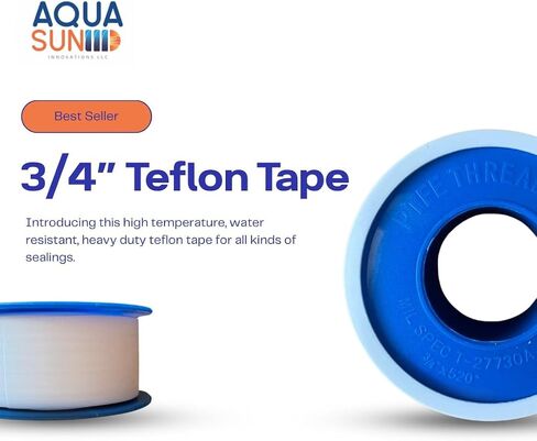 Teflon Tape 3/4 بوصة × 520 "-شريط ختم الخيط PTFE للسباكين ، تجهيزات الأنابيب ، خطوط الهواء والماء-مقاومة للتسرب ، غير لاصقة ، سهلة التطبيق (1) in Saudi Arabia