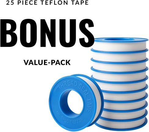 Teflon Tape 3/4 بوصة × 520 "-شريط ختم الخيط PTFE للسباكين ، تجهيزات الأنابيب ، خطوط الهواء والماء-مقاومة للتسرب ، غير لاصقة ، سهلة التطبيق (1) in Saudi Arabia