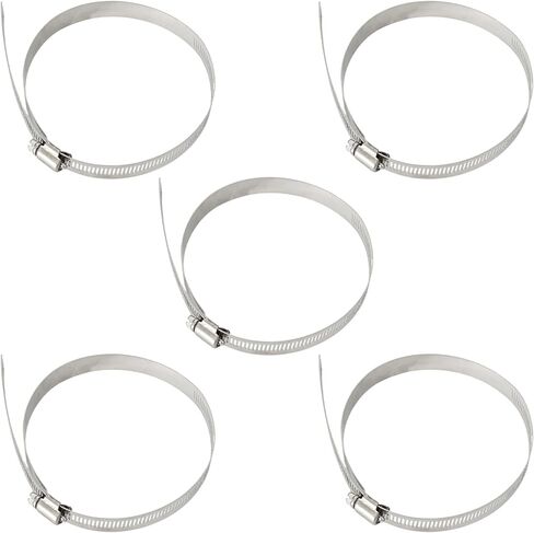 5PCS Fuel Line Hose Clamps, Stainless Steel Worm Drive Clamp Kit, Precision Adjustable Range 5.55"-6.5" Inch (141mm-165mm) for Auto, Marine & Water Pipe Connections in Saudi Arabia