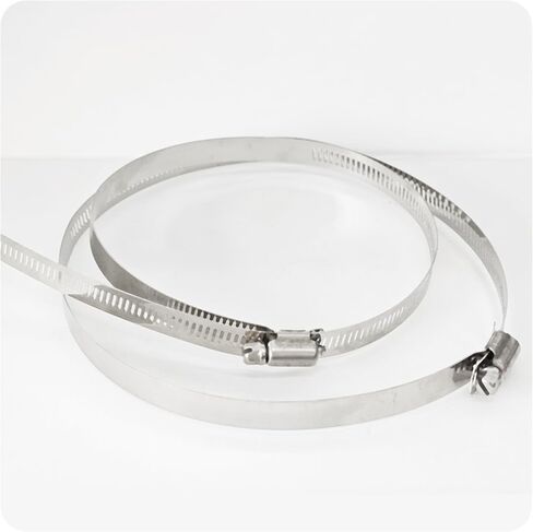 5PCS Fuel Line Hose Clamps, Stainless Steel Worm Drive Clamp Kit, Precision Adjustable Range 5.55"-6.5" Inch (141mm-165mm) for Auto, Marine & Water Pipe Connections in Saudi Arabia