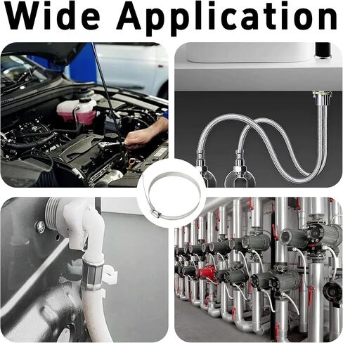 5PCS Fuel Line Hose Clamps, Stainless Steel Worm Drive Clamp Kit, Precision Adjustable Range 5.55"-6.5" Inch (141mm-165mm) for Auto, Marine & Water Pipe Connections in Saudi Arabia