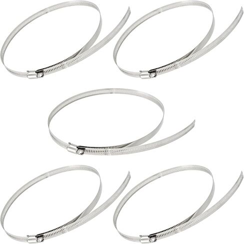 5PCS Fuel Line Hose Clamps, Stainless Steel Worm Drive Clamp Kit, Precision Adjustable Range 5.55"-6.5" Inch (141mm-165mm) for Auto, Marine & Water Pipe Connections in Saudi Arabia