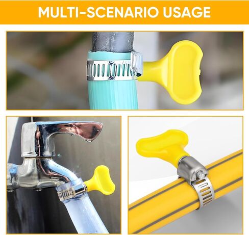 Wuyaoyao 30PCS Hose Clamps Assortment Kit, 5 Sizes 8-29mm Key-Type Adjustable Stainless Steel Worm Gear Hose Clamp for Water Pipe, Fuel Line, Plumbing, Home, Automotive, Mechanical Applications in Saudi Arabia