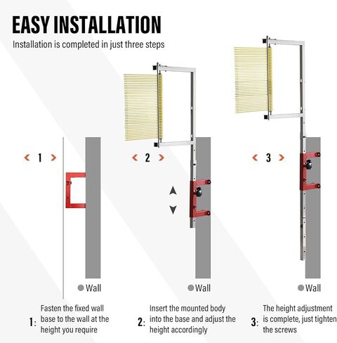 Vertical Jump Tester - Adjustable Height Wall-Mounted Jump Measurement Tool 47.24-Inch to 137.8-Inch | Jump Trainer for School Gym and Outdoor Use | Durable Anti-Cut Design in Kuwait