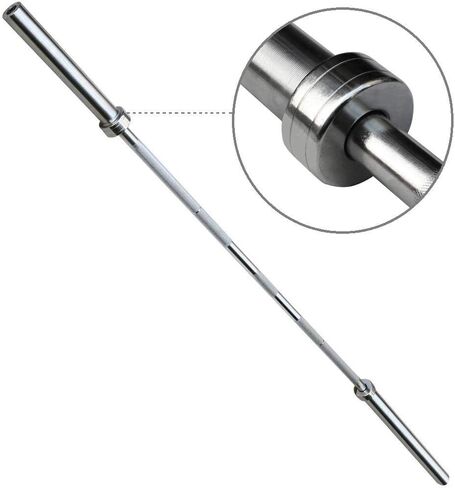 Yaheetech 7- شريط أولمبي Barbell مع اثنين من الياقات - شريط تمرين مرجح الحديد الصلبة - وزن الكروم على التوالي لرفع الأثقال في المنزل ورفع الأثقال ورفع الطاقة التدريب in Saudi Arabia