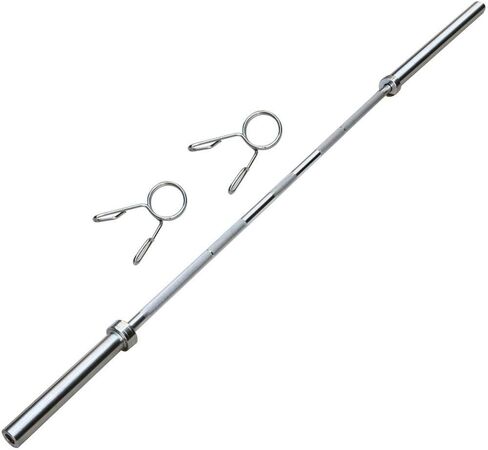 Yaheetech 7- شريط أولمبي Barbell مع اثنين من الياقات - شريط تمرين مرجح الحديد الصلبة - وزن الكروم على التوالي لرفع الأثقال في المنزل ورفع الأثقال ورفع الطاقة التدريب in Saudi Arabia