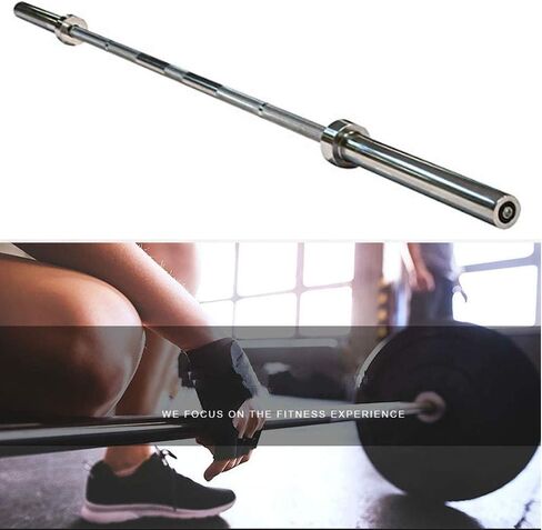 Yaheetech 7- شريط أولمبي Barbell مع اثنين من الياقات - شريط تمرين مرجح الحديد الصلبة - وزن الكروم على التوالي لرفع الأثقال في المنزل ورفع الأثقال ورفع الطاقة التدريب in Saudi Arabia