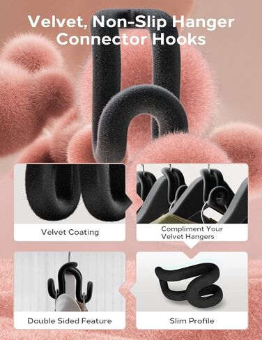 Velvet Clothes Hanger Connector Hooks [for Velvet & Multiple Hangers] 40PCS Space Saving Hanger Hooks Space Saver Hanger Extender Hook Clothes Hanger Hook for Clothes in Saudi Arabia
