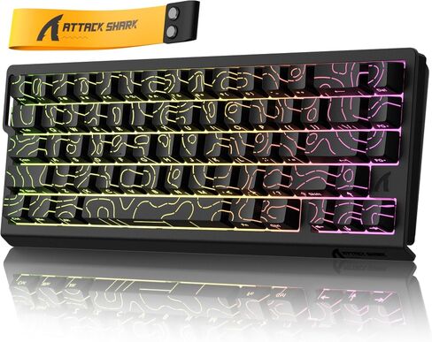 ATTACK SHARK X68 HE 8000Hz Rapid Trigger Keyboard, 0.01mm RT Accuracy Wired Gaming Keyboard with Magnetic Switch, Adjustable Actuation, Rapid Trigger, Snap Tap, RGB Lighting for PC/Mac, White in Saudi Arabia