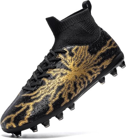 HRJR Kids Soccer Cleats Boys Girls Training Football Cleats Youth High-top Soccer Shoes for Little/Big Professional Athletic Outdoor Football Shoes in Saudi Arabia
