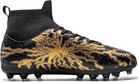 HRJR Kids Soccer Cleats Boys Girls Training Football Cleats Youth High-top Soccer Shoes for Little/Big Professional Athletic Outdoor Football Shoes in Saudi Arabia