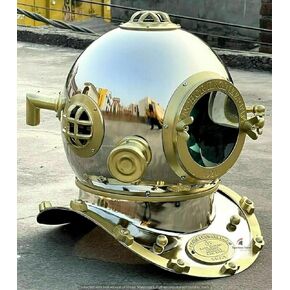 Brass and Chrome Anchor Diving Helmet Vintage Divers Helmet Deep Sea US Navy Mark IV 18 inch Gift 18 Inch in Kuwait