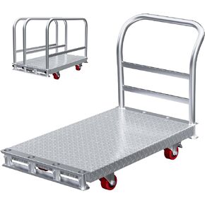 2IN1 Steel Panel Cart Dolly – Heavy Duty Drywall Lumber Truck Cart with 3000 LBS Capacity, 44 x 28 Inch 2.2MM Steel Plate, 6" Swivel Brake Wheels, 1 Front & 3 Side Handrails (XL) in Saudi Arabia