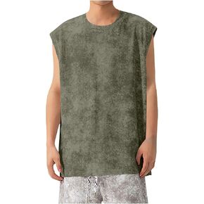 Men's Sleeveless Tank Tops Oversized Crewneck Casual Workout Gym Muscle Fit T Shirt Summer Beach Cap Sleeve Tee Tops in Saudi Arabia