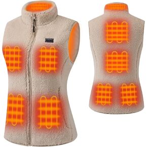 Fuzzy Heated Vest for Women with 16000mAh 7.4V Battery Pack Included, Sherpa Heated Vest Women, Fleece Heating Vests in Saudi Arabia