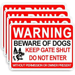 4 حزمة حذرة من علامة الكلب ، 12 × 8 بوصات ، مع مادة عاكسة ، شعار معدني مضاد للألومنيوم ، الحفاظ على الأبواب مغلقة ، خاصية خاصة دون علامات التسلل ، دائمة/مقاومة للطقس in Kuwait