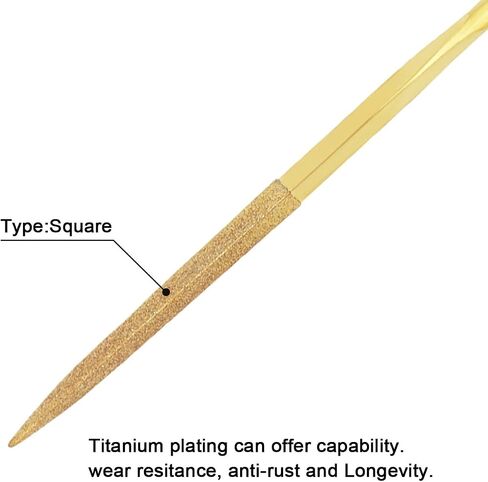 10 PCS Diamond Needle File (3×140mm) 150 Grit Titanium Coated Mini Metal Files Flat Files for Precision Metal File Work Miniature DIY Jewelers/Glass/Ceramic in Saudi Arabia