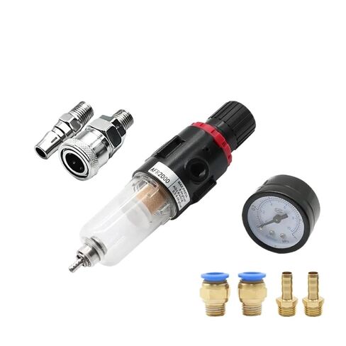 AFR2000 G1/4 Pneumatic Air Filter Regulator with Pressure Gauge/Flow Control Valve/Air Compressor Drain/Speed Controller(AFR2000-PC 8mm) in Saudi Arabia