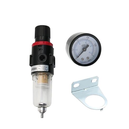 AFR2000 G1/4 Pneumatic Air Filter Regulator with Pressure Gauge/Flow Control Valve/Air Compressor Drain/Speed Controller(AFR2000-PC 8mm) in Saudi Arabia