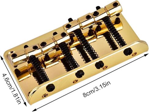 4 String Bass Bridge, Metal Bass Guitar Bridge, 4 String Bridge with Screws and Hex Wrench for Electric Bass Guitar, Golden in Saudi Arabia