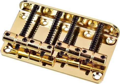 4 String Bass Bridge, Metal Bass Guitar Bridge, 4 String Bridge with Screws and Hex Wrench for Electric Bass Guitar, Golden in Saudi Arabia