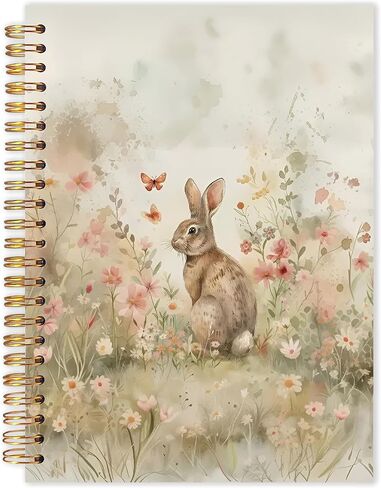 AQYIP VINTAGE FLOROL BUNNY PUNDAL NOTERS ، هدايا لعشاق BUNNY JOURNALS Notebooks ، Rustic CottageCore Wildflower Rabbit Journal ، Habbit Gifts Notebooks for Note Taking ، 5.5 × 8.3 بوصة in Saudi Arabia