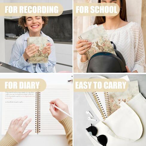 AQYIP VINTAGE FLOROL BUNNY PUNDAL NOTERS ، هدايا لعشاق BUNNY JOURNALS Notebooks ، Rustic CottageCore Wildflower Rabbit Journal ، Habbit Gifts Notebooks for Note Taking ، 5.5 × 8.3 بوصة in Saudi Arabia