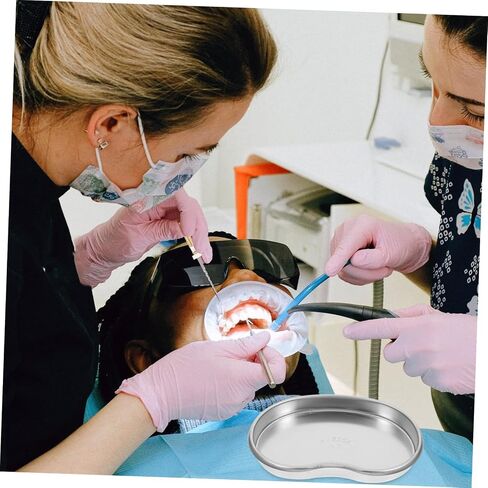 Dental Tray Stainless Steel Curved Instrument for Tooth Extraction Reusable Medical Tool High Temperature Resistant Easy to Clean for Dentists and Clinics in Saudi Arabia